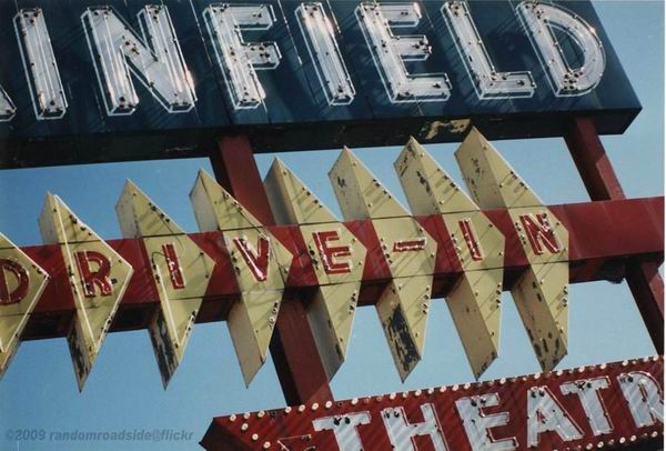 Plainfield Drive-In Theatre - Marquee March 1988 (newer photo)